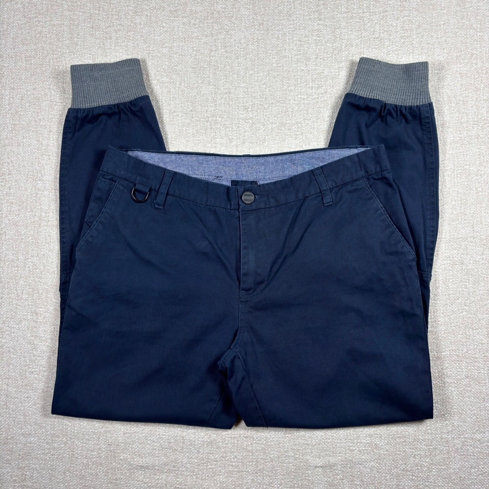 Kith Classics Mercer Jogger Pants Mens 32 Navy Blue Cotton Twill Ribbed Cuff